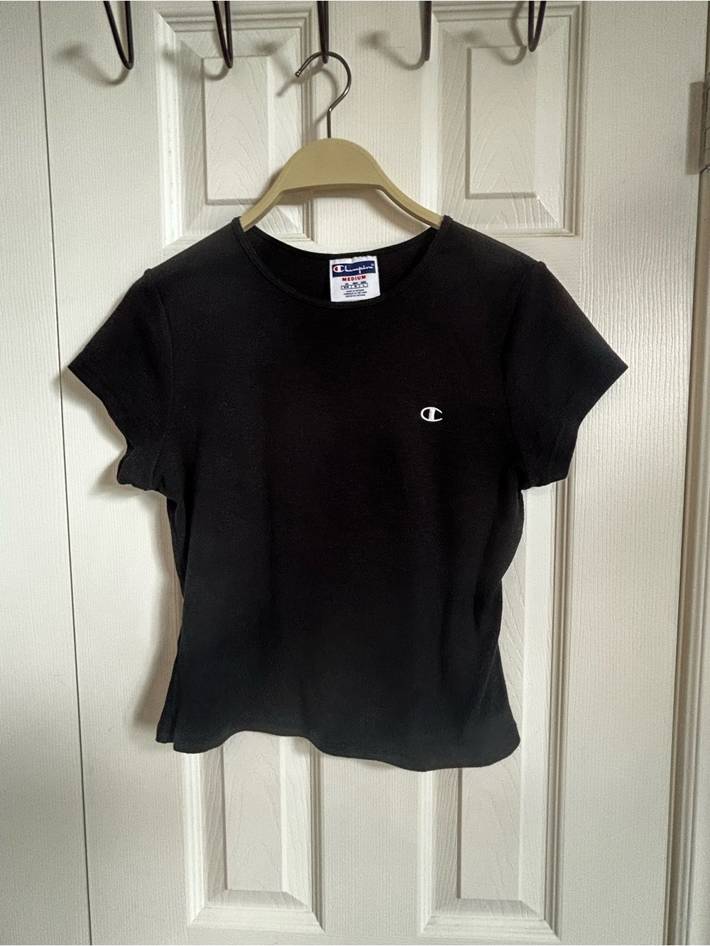Champion Black Fitted Stretch Logo T-Shirt Women’s M